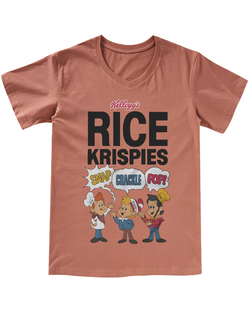 TheRetroTee Rice Krispies Snap, Crackle, and Pop 1970s V-neck T-Shirt