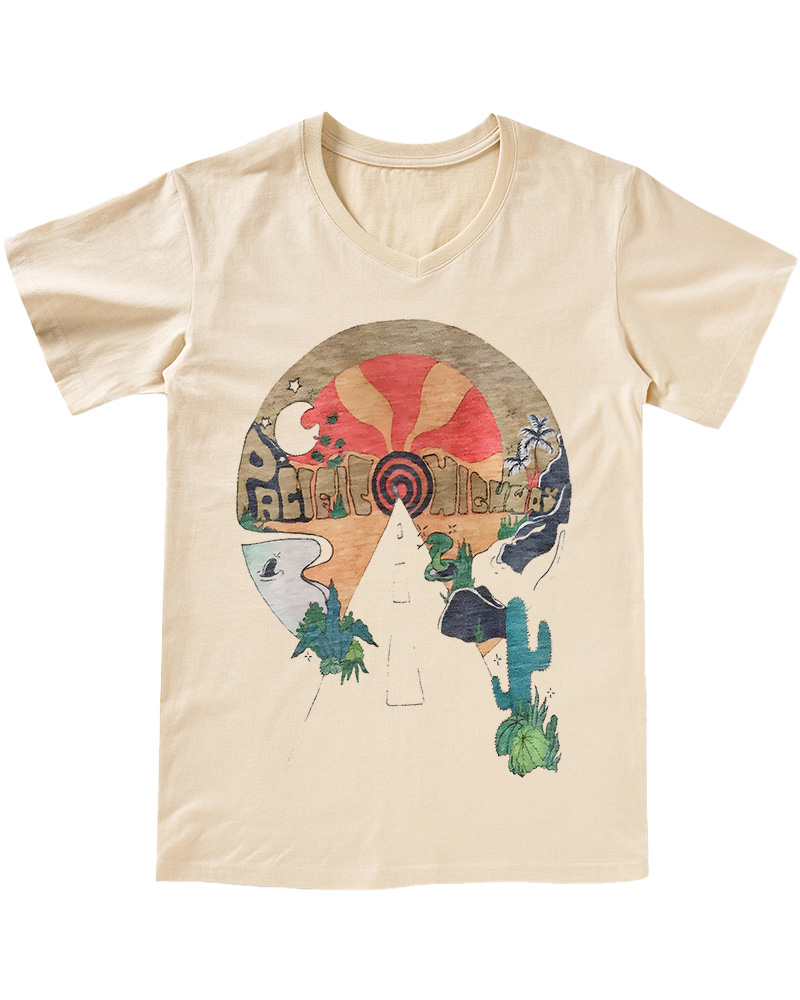 TheRetroTee Open Road Pacific Highway V-neck T-Shirt