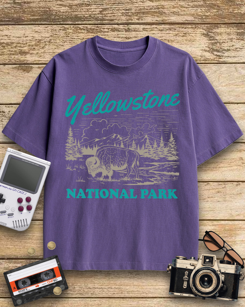 TheRetroTee Yellowstone National Park 1870s Cotton T-Shirt