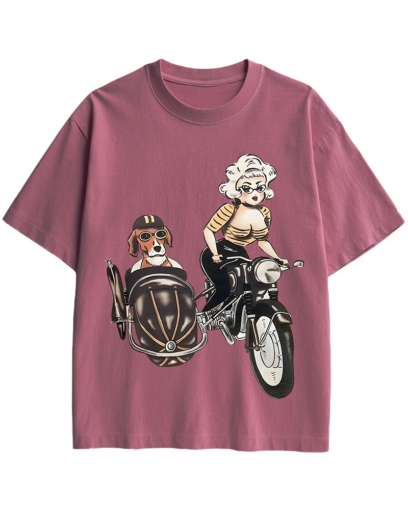 TheRetroTee On The Road Fitted 1950s Cotton T-Shirt