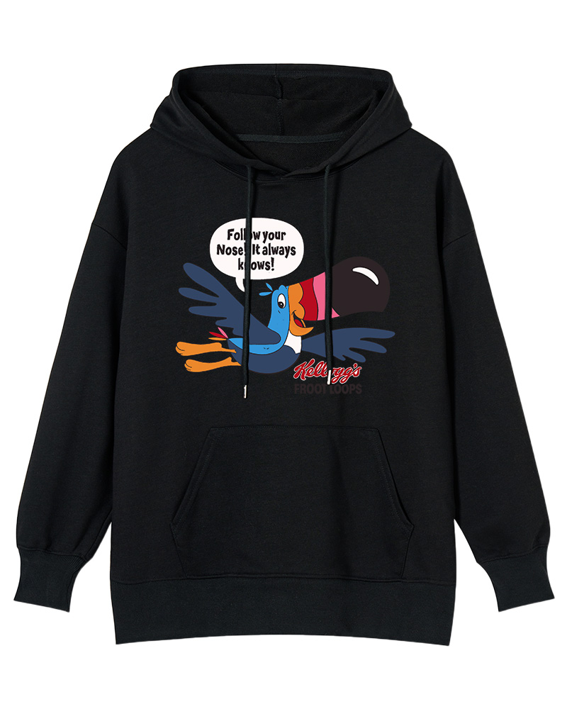 TheRetroTee Froot Loops Toucan Sam 1960s Cotton Hoodie