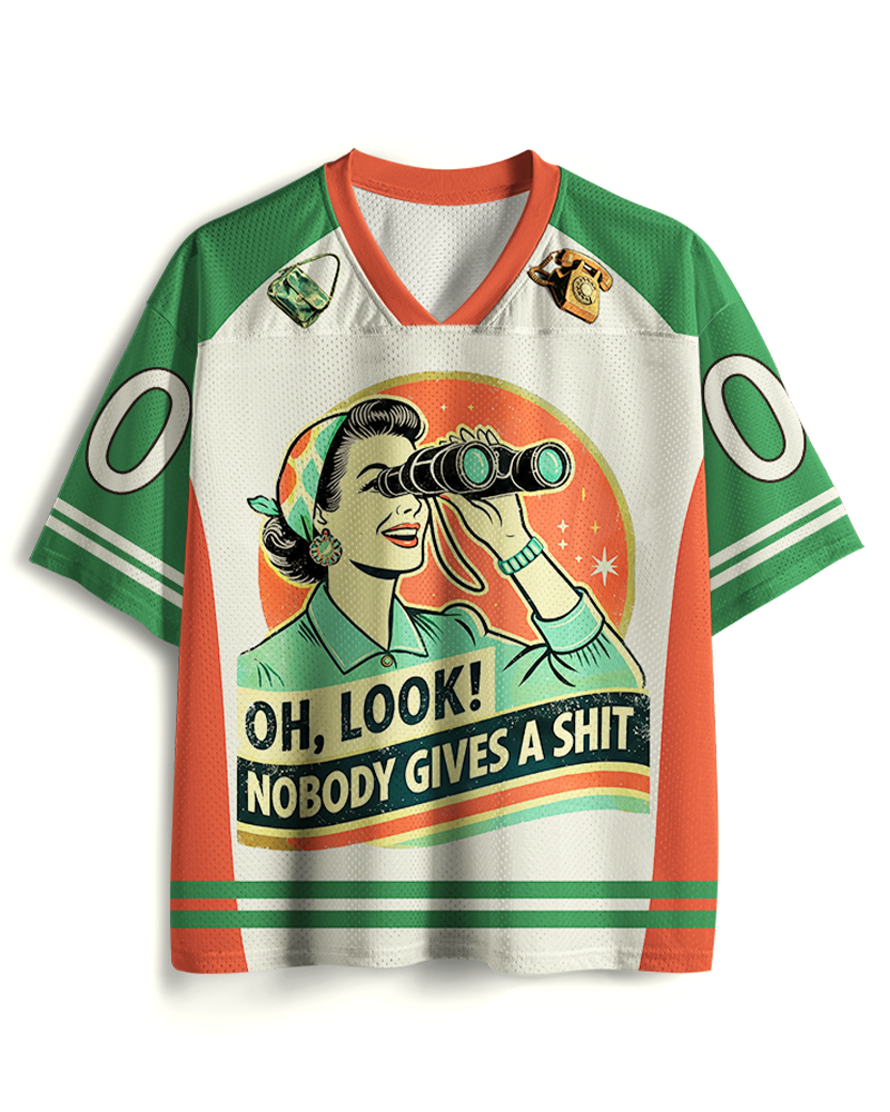 TheRetroTee Oh,Look! Nobody Gives A 1950s Mesh Jersey