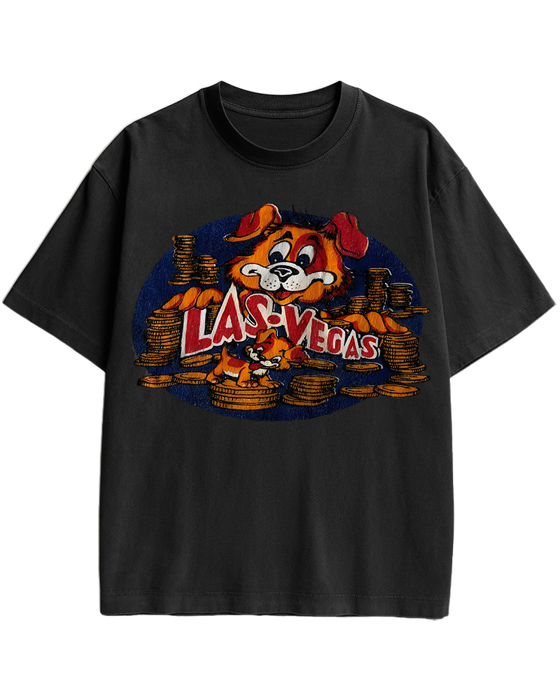 TheRetroTee Vintage 60s Las Vegas Dog Cotton T-Shirt