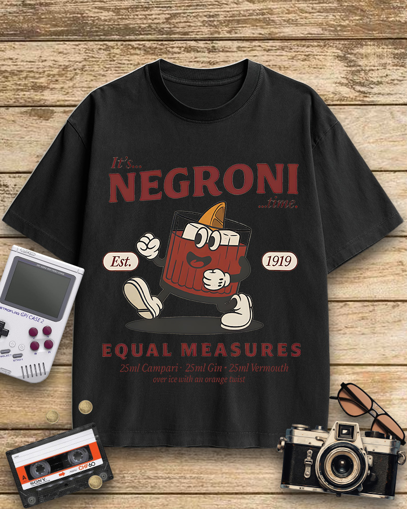 TheRetroTee Negroni Cocktail 1940s Cotton T-Shirt