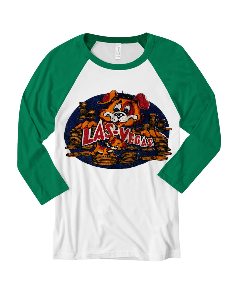 TheRetroTee 60s Las Vegas Dog Long Sleeve Raglan T-Shirt