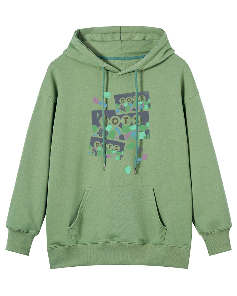 TheRetroTee Colorful Dots Candy 1970s Nostalgic Cotton Hoodie