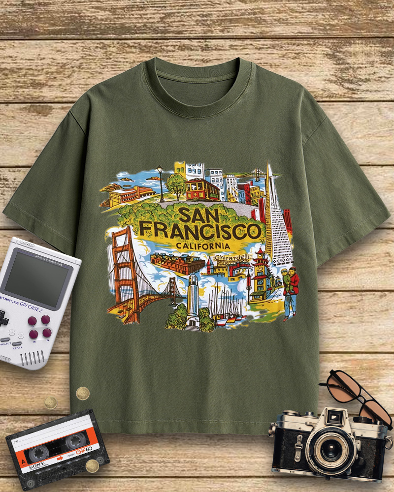 TheRetroTee San Francisco Tourist 1950s Cotton T-Shirt