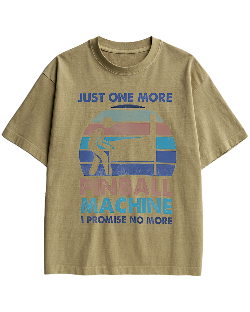 TheRetroTee Just One More Pinball Machine 1970s Cotton T-Shirt