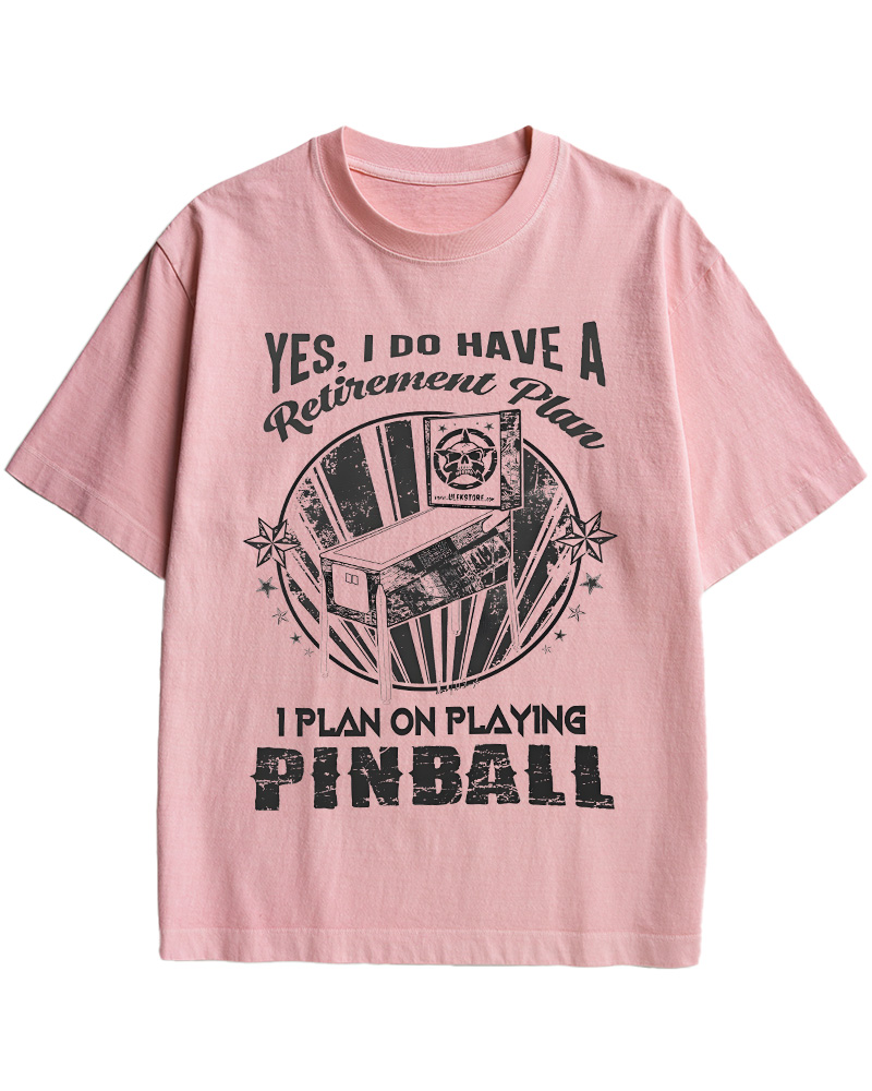 TheRetroTee I Plan on Playing Pinball 1970s Cotton T-Shirt