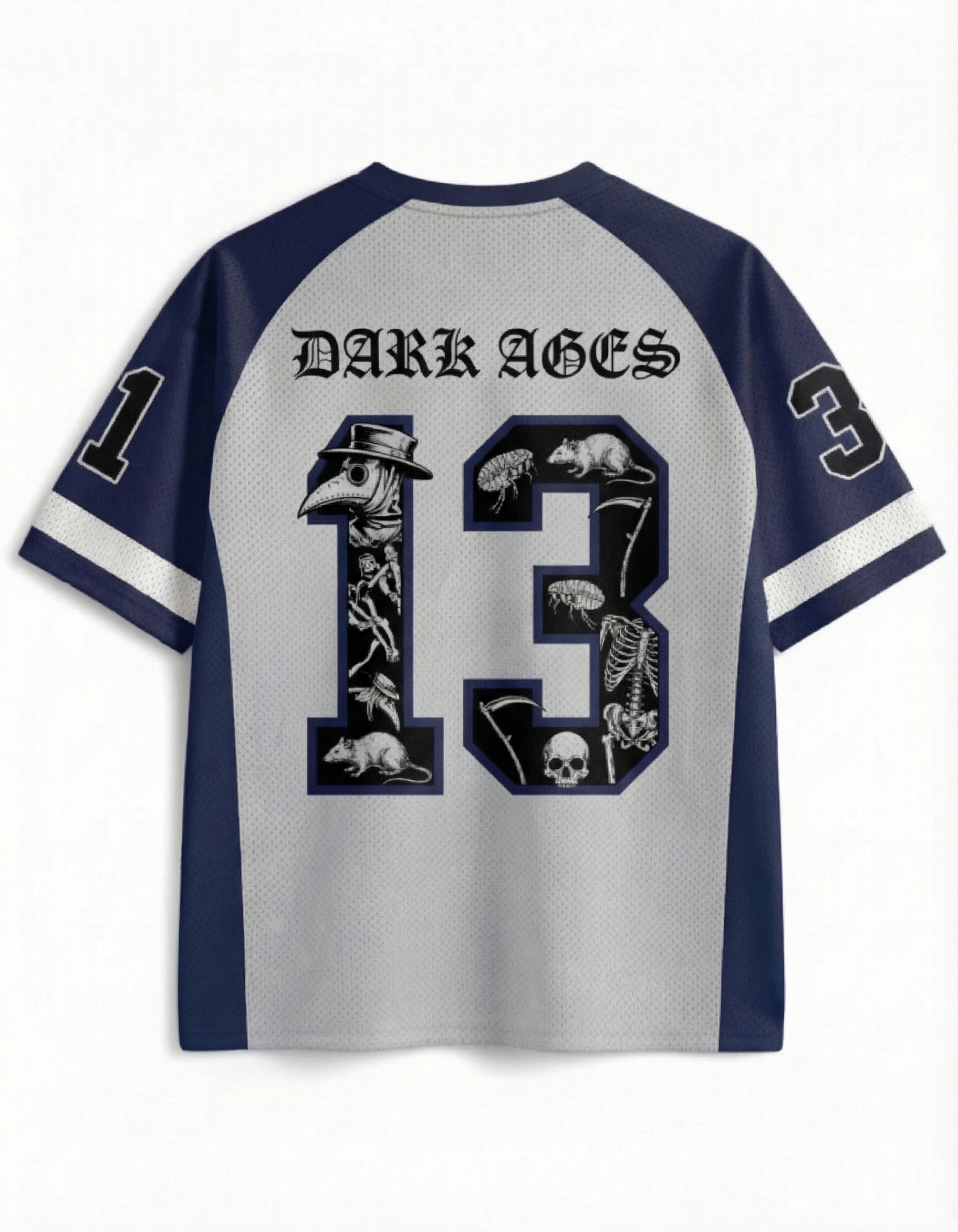 TheRetroTee Black Death European Tour Gothic Horror Mesh Jersey