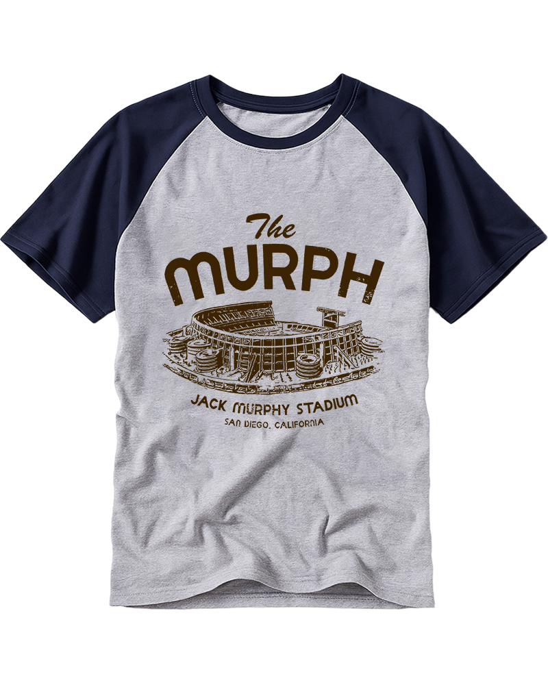 TheRetroTee Jack Murphy Stadium Raglan Baseball T-Shirt