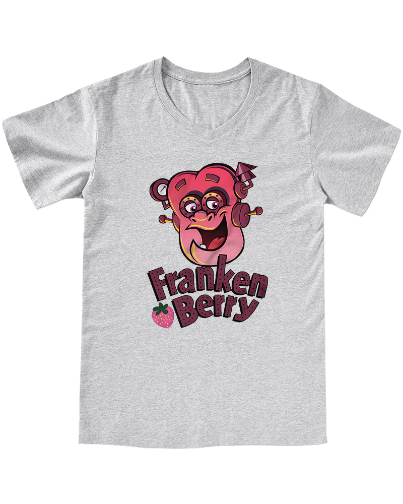 TheRetroTee Franken Berry 1970sV-neck T-Shirt