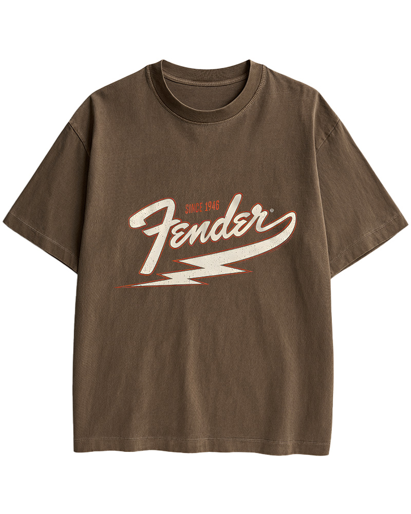 TheRetroTee FENDER Eye-Catching 1940s Cotton T-Shirt