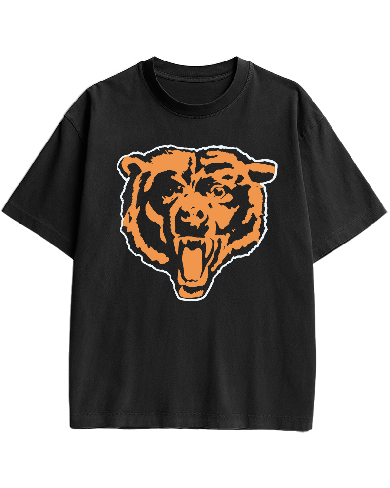 TheRetroTee Bear Head Graphic Cotton T-Shirt