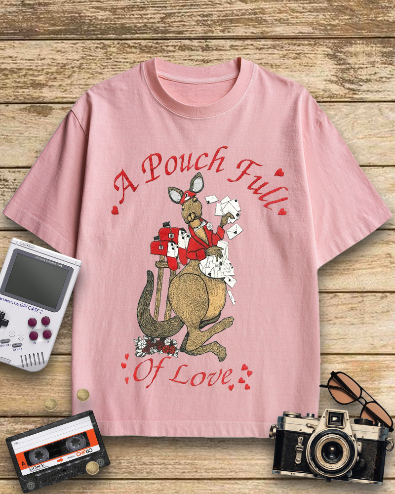 TheRetroTee 1980s Kangaroo Love Letters Cotton T-Shirt