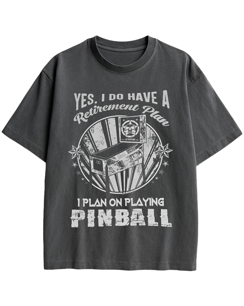 TheRetroTee I Plan on Playing Pinball 1970s Cotton T-Shirt
