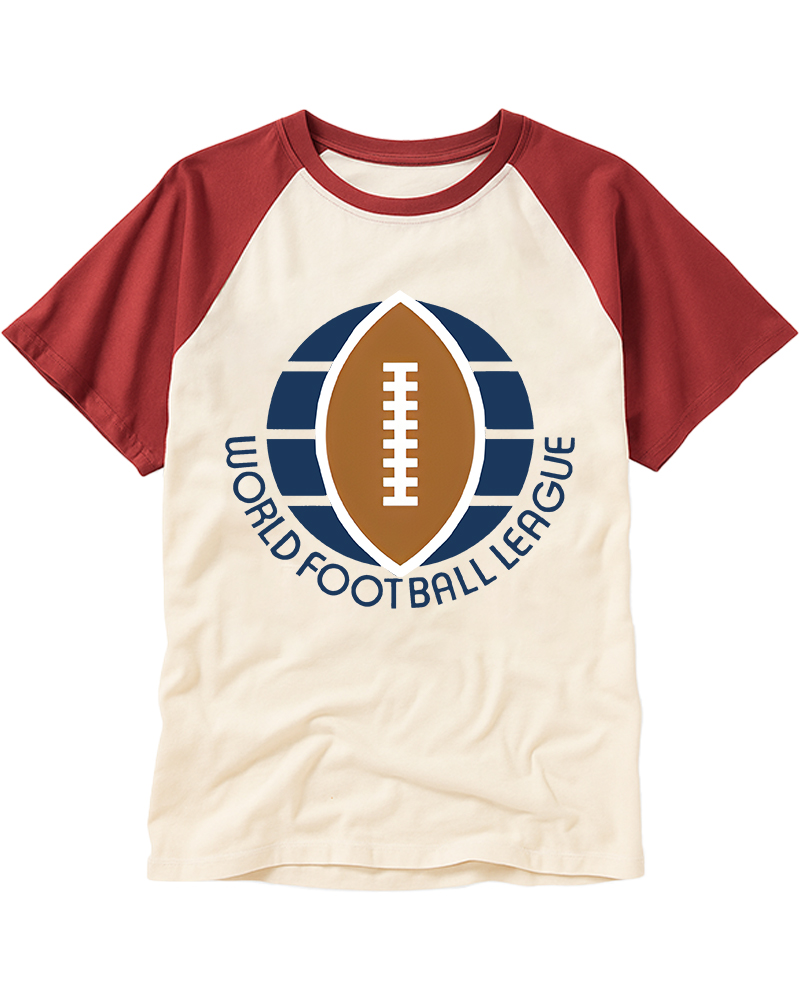 TheRetroTee 1974 WFL Logo Raglan Baseball T-Shirt