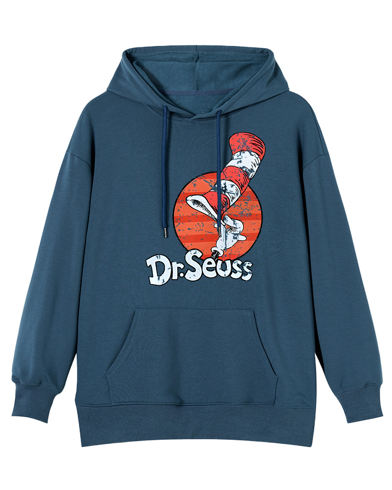 TheRetroTee Striped Hat Poet Nostalgic Hoodie