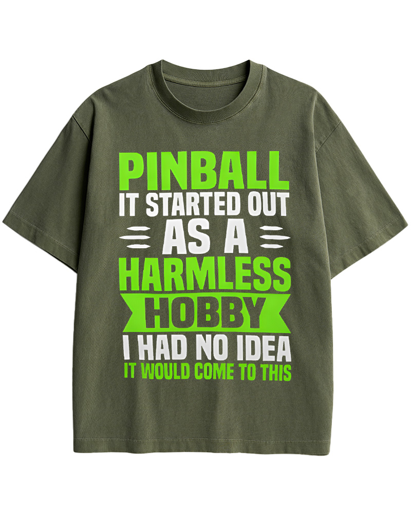 TheRetroTee Pinball Arcade Enthusiast Pinball 1980s Cotton T-Shirt