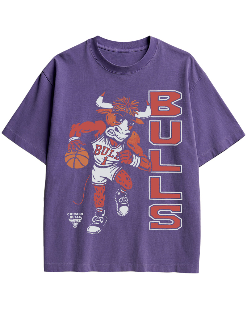TheRetroTee Chicago Basketball Bull 1990s Cotton T-Shirt