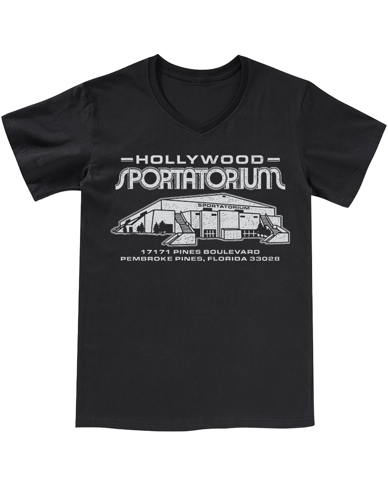 TheRetroTee Hollywood Sportatorium 1970s V-neck T-Shirt