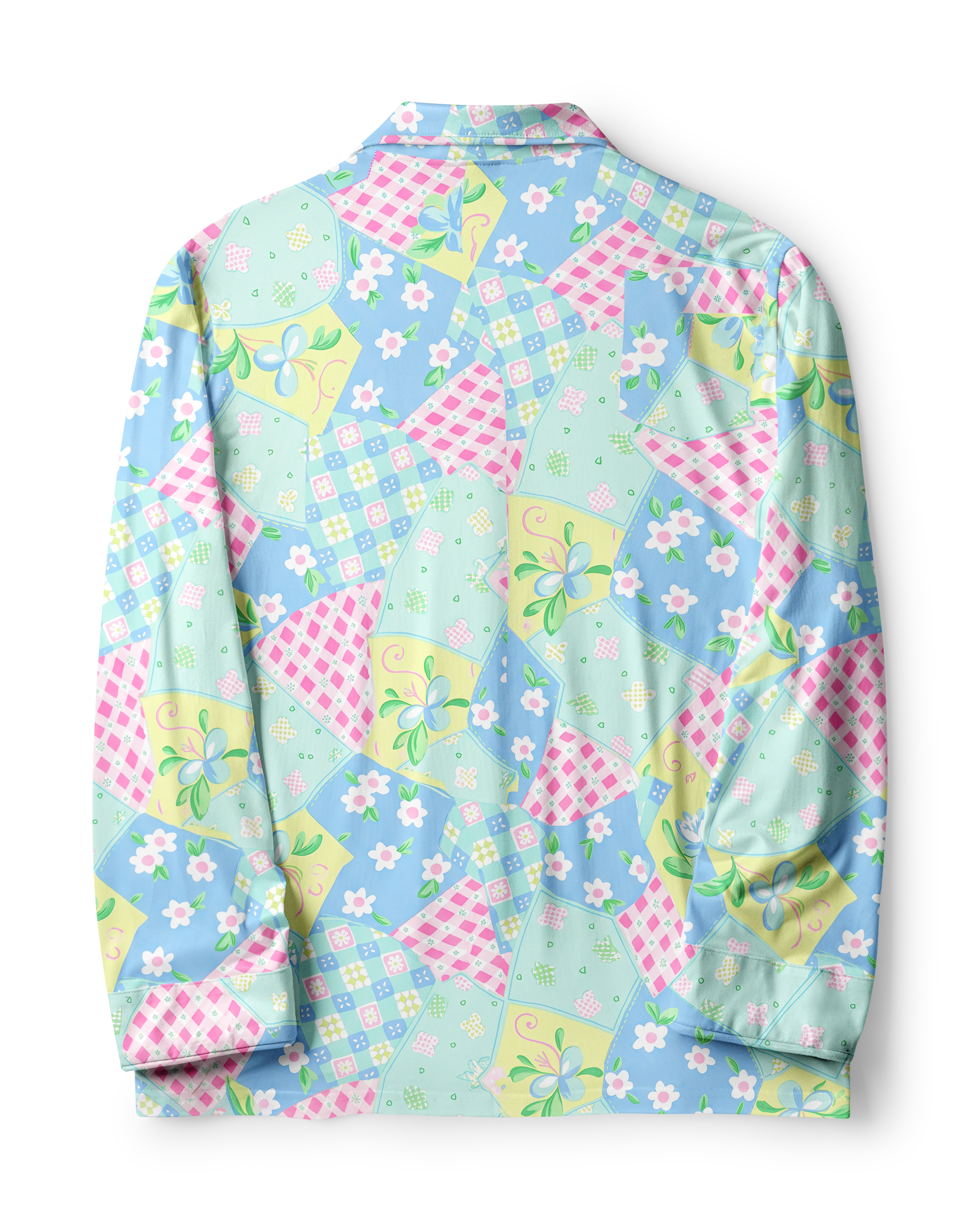 TheRetroTee Pastel Quilt Patchwork Vintage Pajama Set