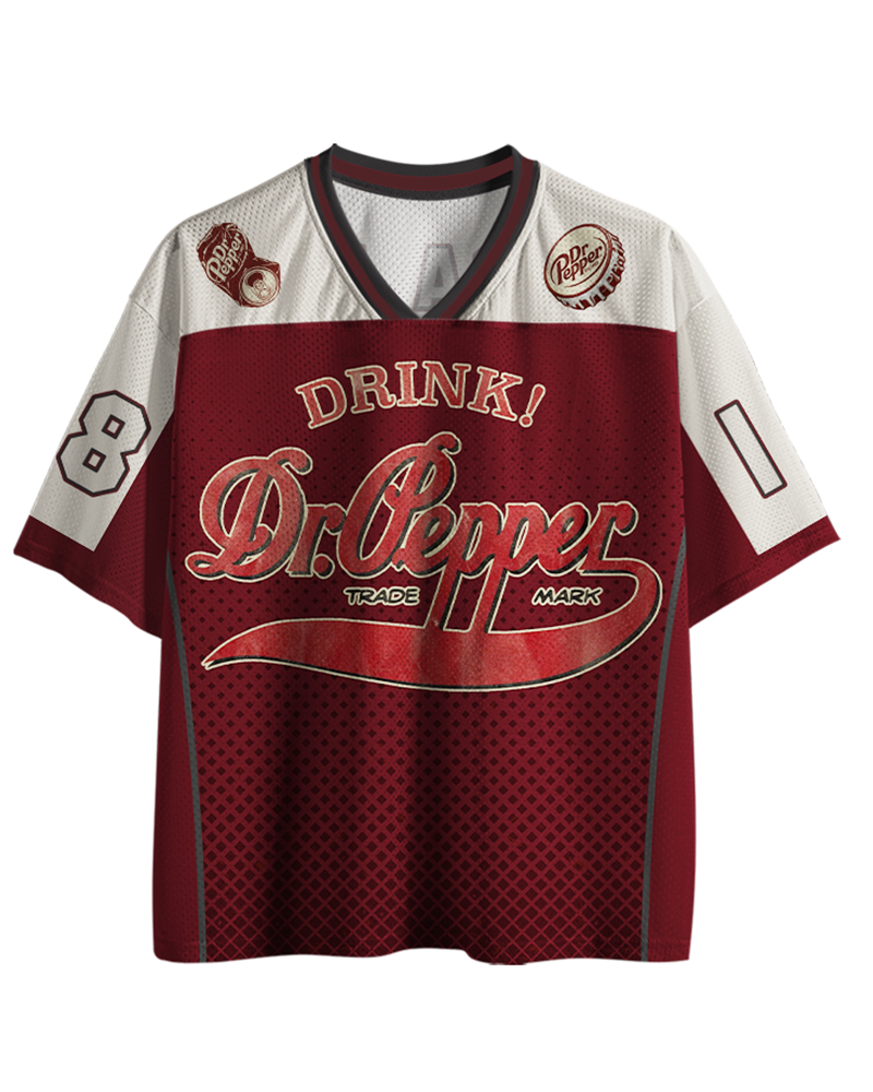 TheRetroTee 1970s Retro Soda Brand Inspired Mesh Jersey