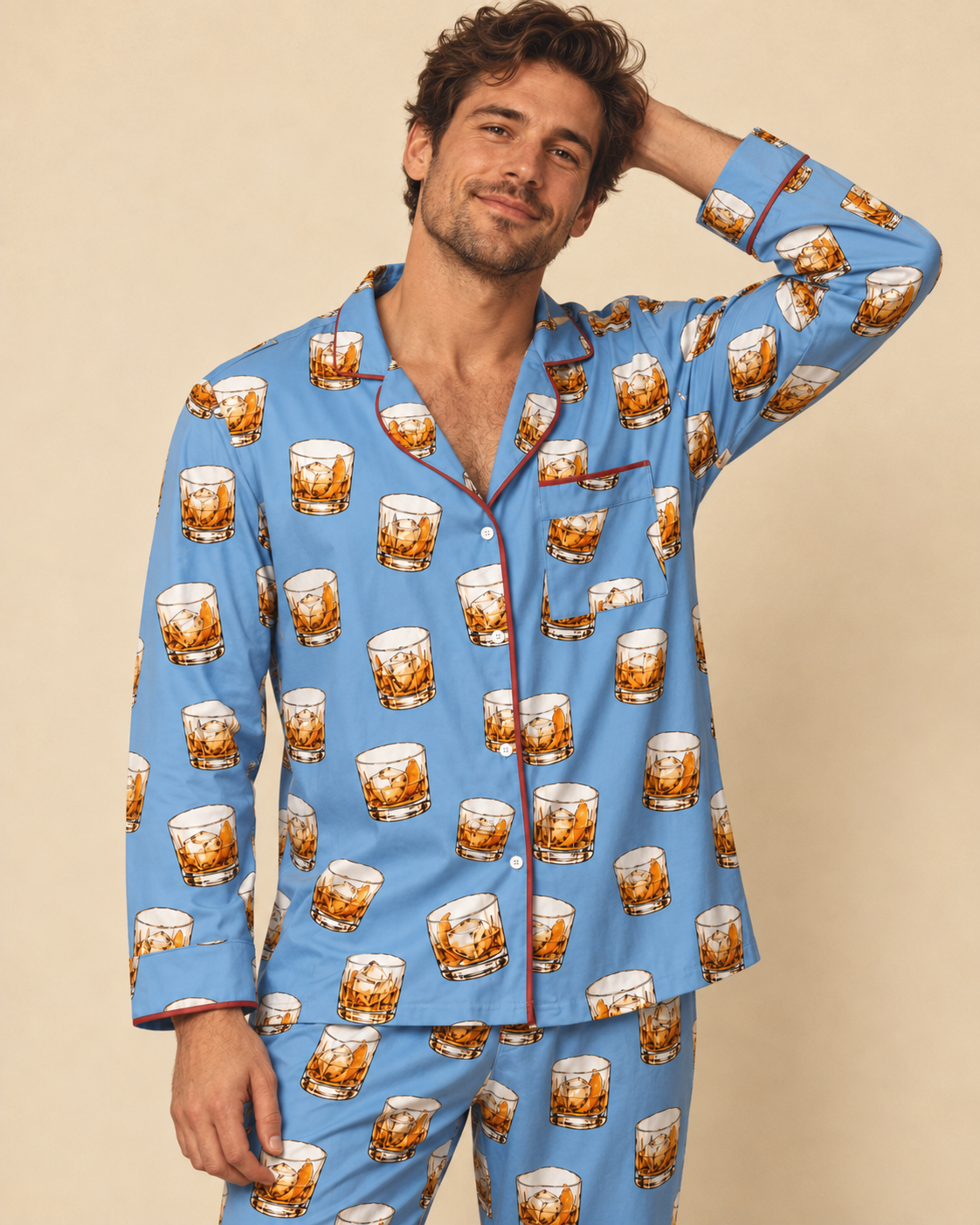 TheRetroTee Whiskey Rocks Vintage Pajama Set