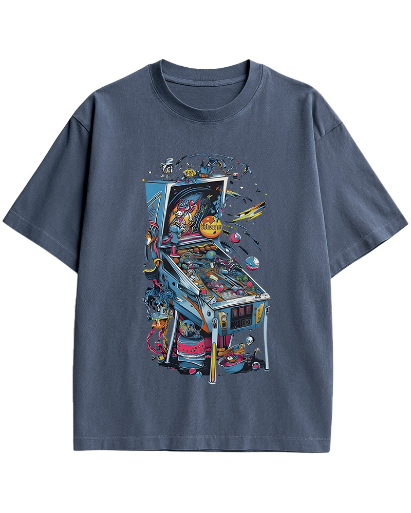 TheRetroTee 80s Pinball Arcade Cotton T-Shirt