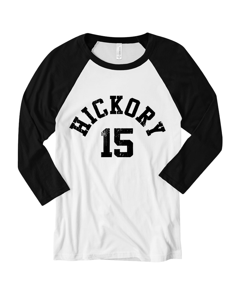 TheRetroTee Hickory Basketball Long Sleeve Raglan T-Shirt