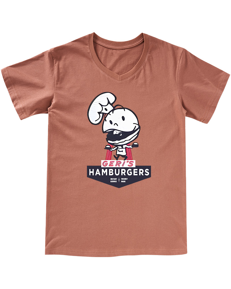 Geri's Hamburgers Rockford Unisex Retro V-neck T-Shirt