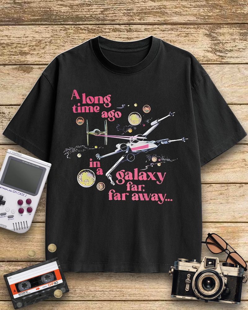 TheRetroTee A Long Time Ago In A Galaxy Far Far Away 1970s T-Shirt