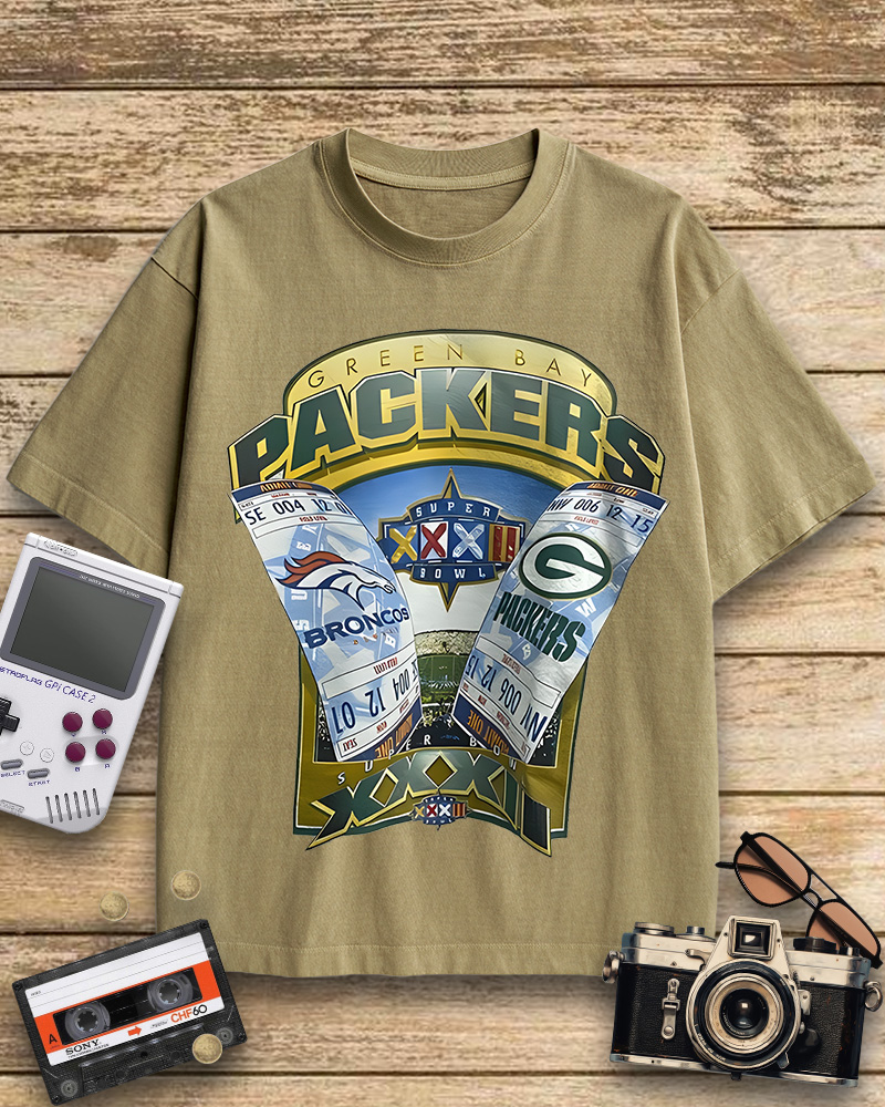 TheRetroTee 1998 Green Bay Packers Super Bowl Cotton T-Shirt