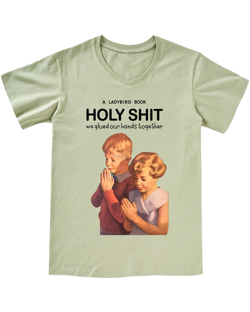 TheRetroTee A Ladybird Book Holy Shit Pin-Up V-neck T-Shirt