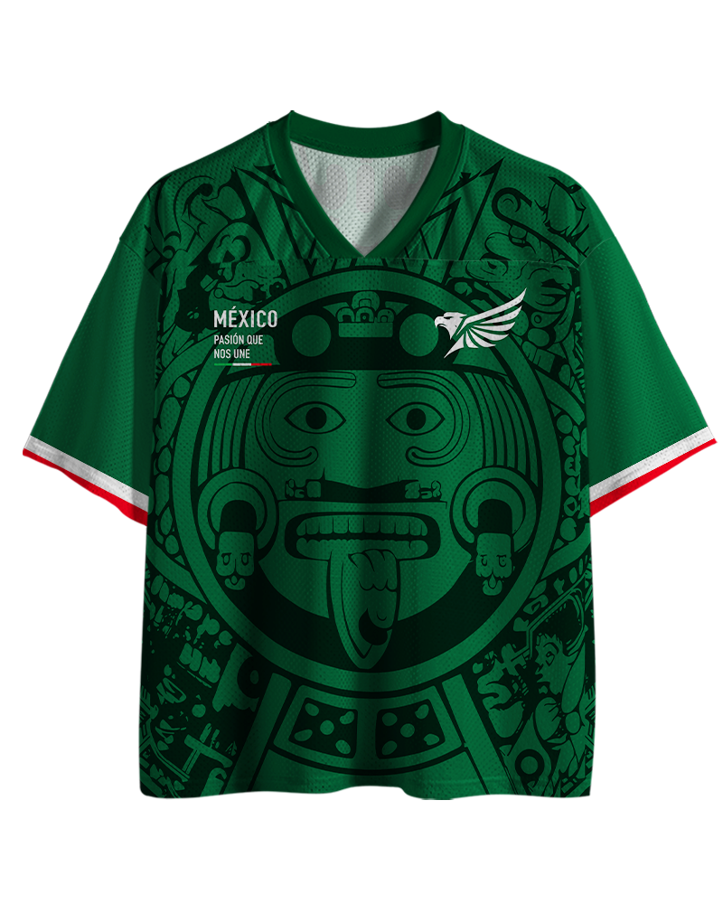 TheRetroTee Aztec Culture Mexico Heritage Soccer Mesh Jersey