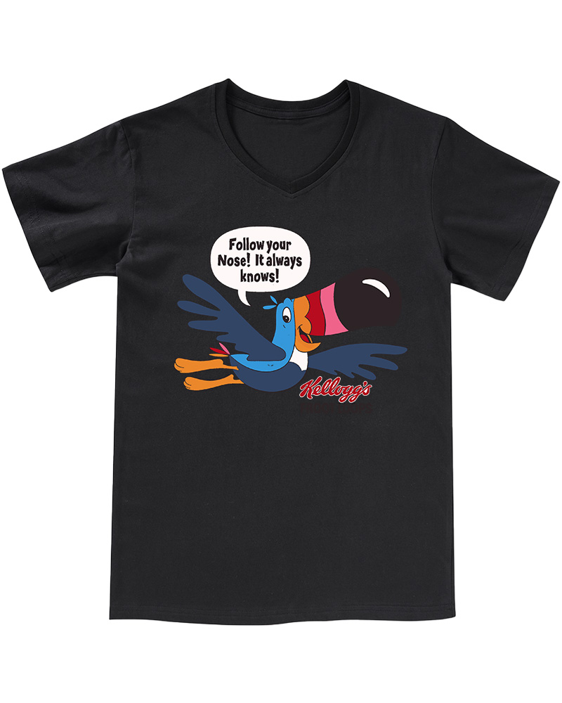 TheRetroTee Froot Loops Toucan Sam 1960s V-neck T-Shirt