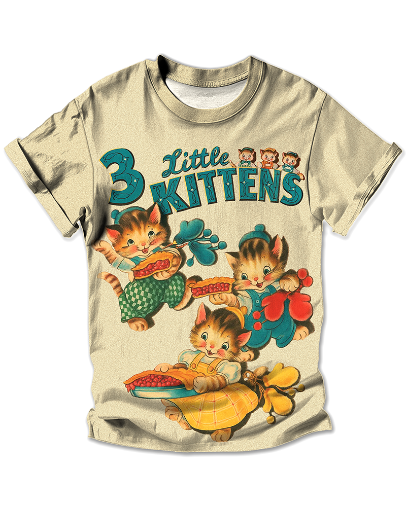 Retro Cat All-Over Print T-Shirt