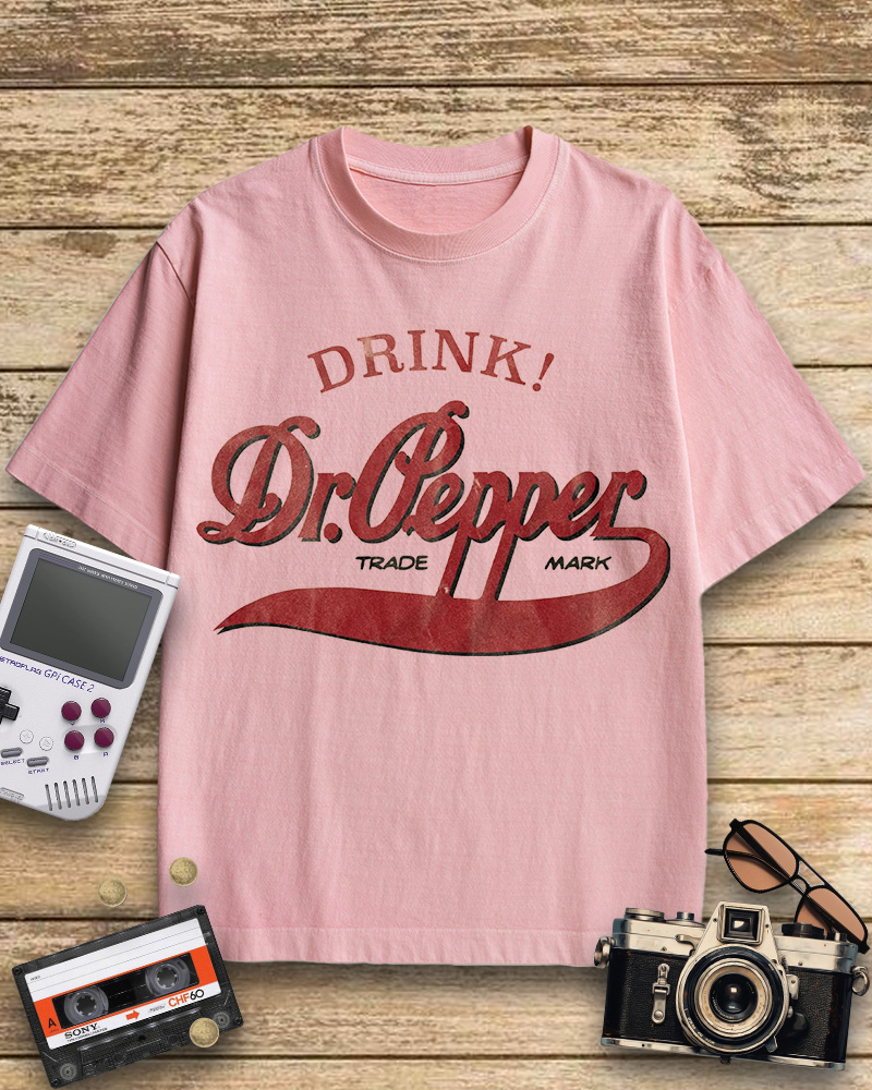 TheRetroTee Drink Dr. Pepper 1970s Cotton T-Shirt