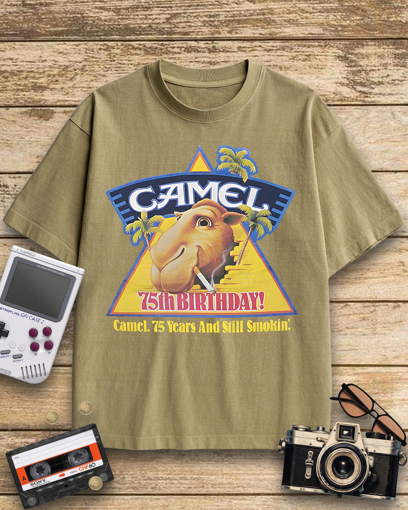 TheRetroTee Camel cigarettes smokin' 1970s Cotton T-Shirt