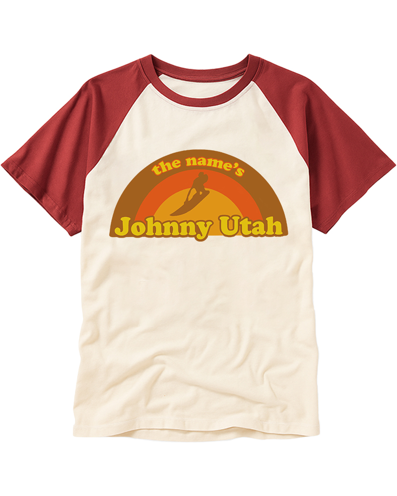 TheRetroTee Surfing Sunset Raglan Baseball T-Shirt