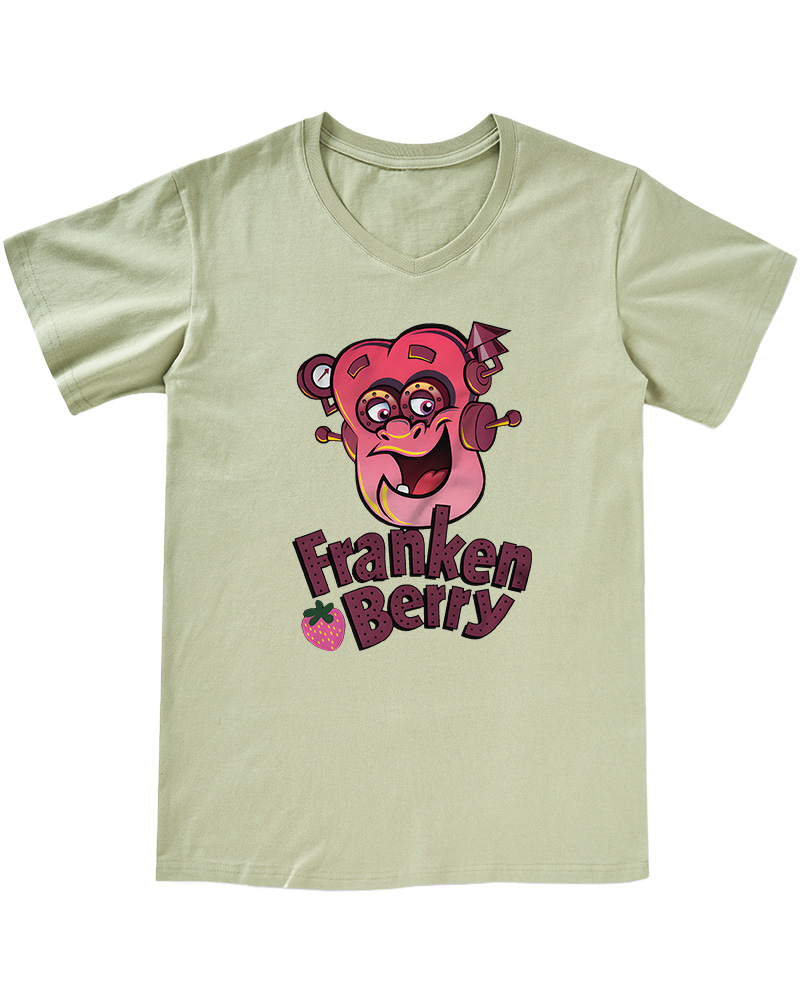 TheRetroTee Franken Berry 1970sV-neck T-Shirt