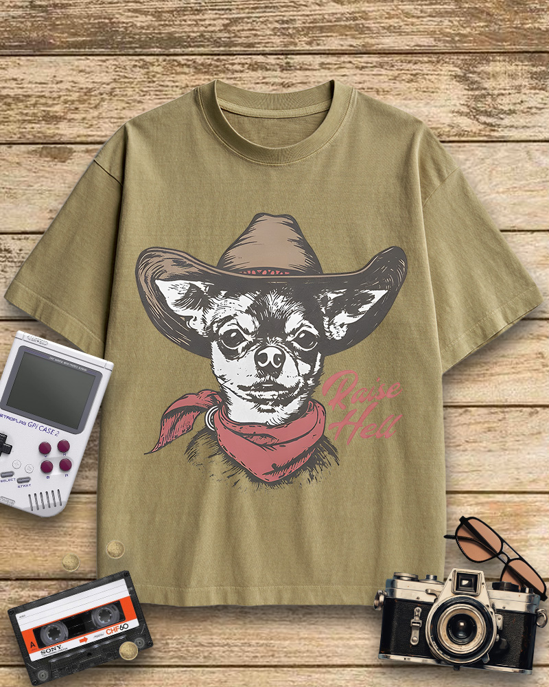 TheRetroTee Cowboy Dog Cotton T-Shirt