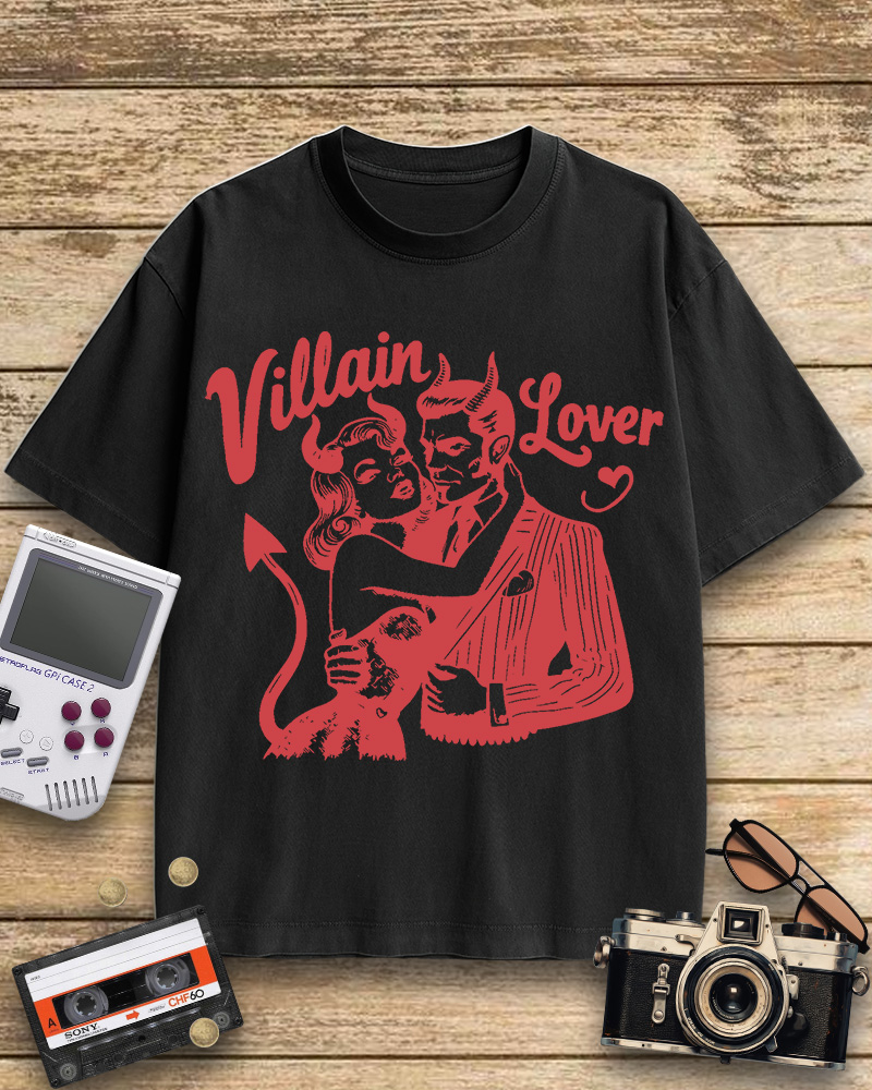 TheRetroTee Villain Lover Gothic 1960s Cotton T-Shirt