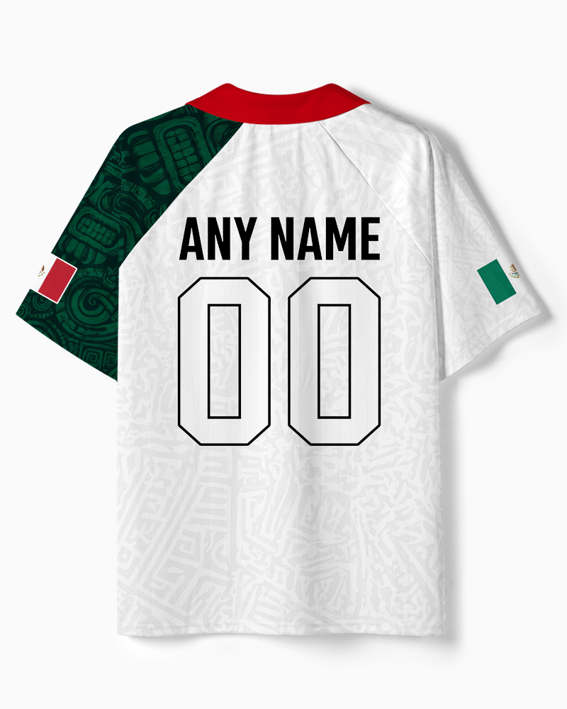 TheRetroTee Mexico Heritage Spirit Dynamic Collar Soccer Jersey