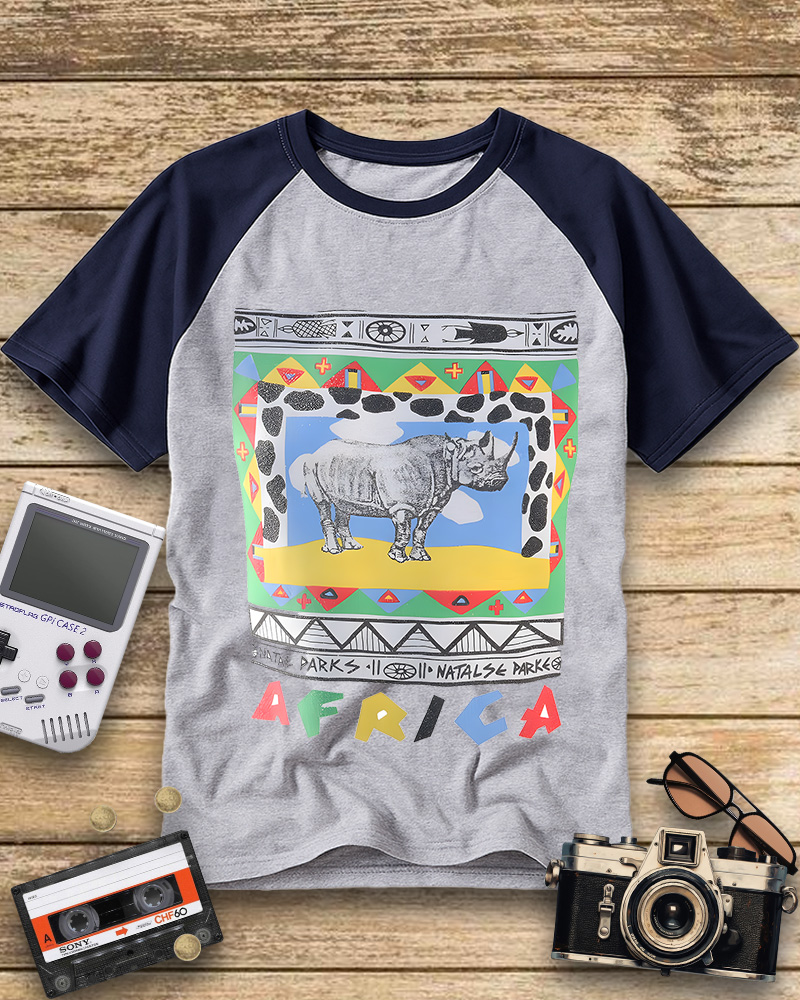 TheRetroTee South Africa Natal Park Animal Raglan Baseball T-Shirt
