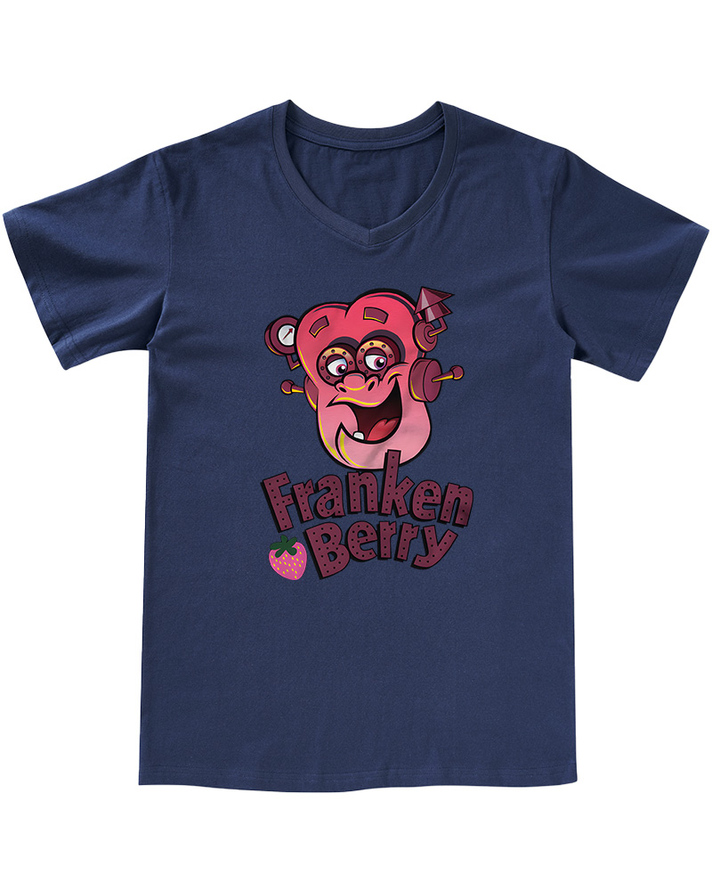 TheRetroTee Franken Berry 1970sV-neck T-Shirt