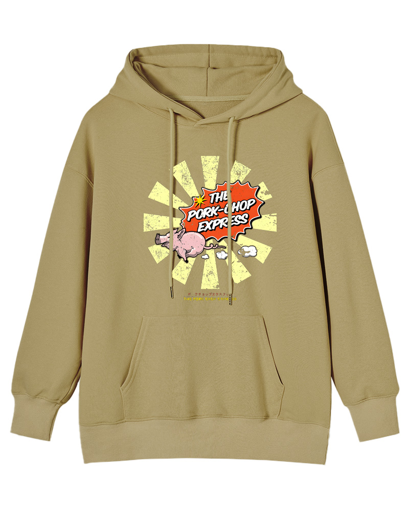 TheRetroTee Pork Chop Express 1980s Cotton Hoodie