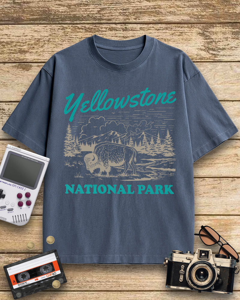 TheRetroTee Yellowstone National Park 1870s Cotton T-Shirt