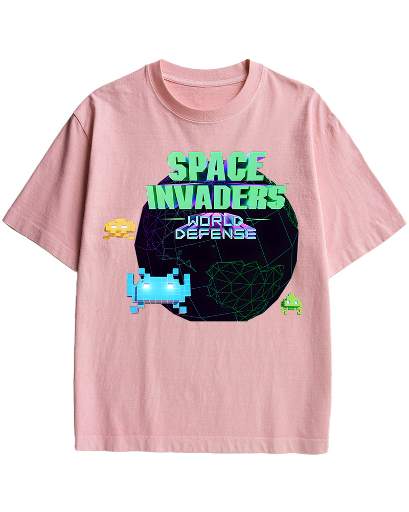TheRetroTee SPACE INVADERS World Defense 1980s Cotton T-Shirt