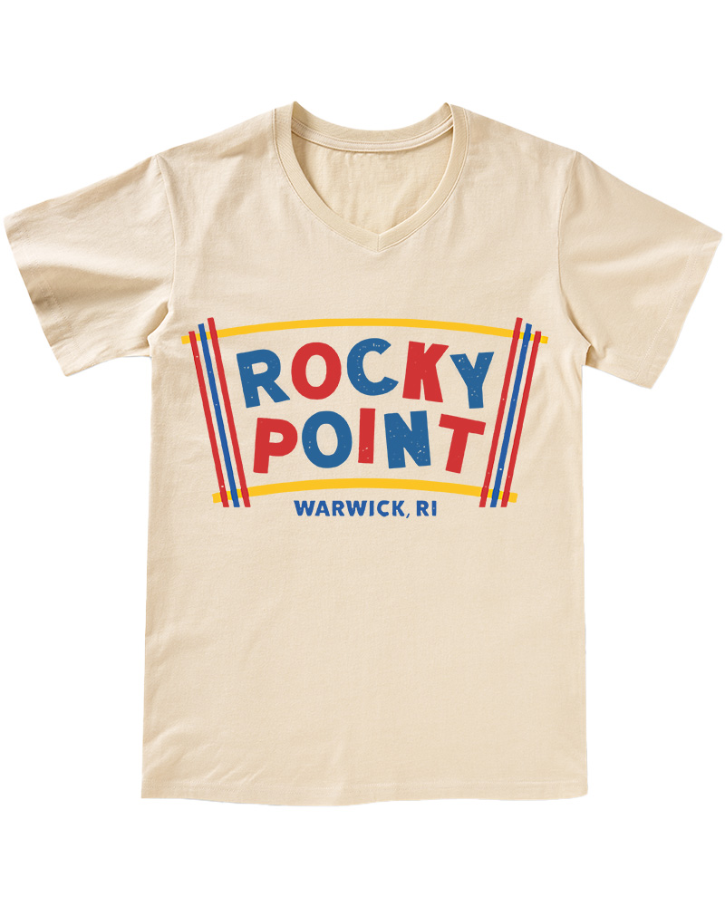 TheRetroTee Rocky Point 1980s V-neck T-Shirt